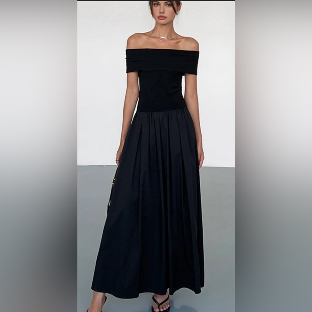 🆕 Commense | Frenchy Solid Off-Shoulder Long Dress (size L)